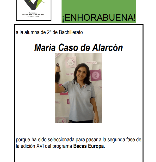 Enhorabuena María Caso de Alarcón